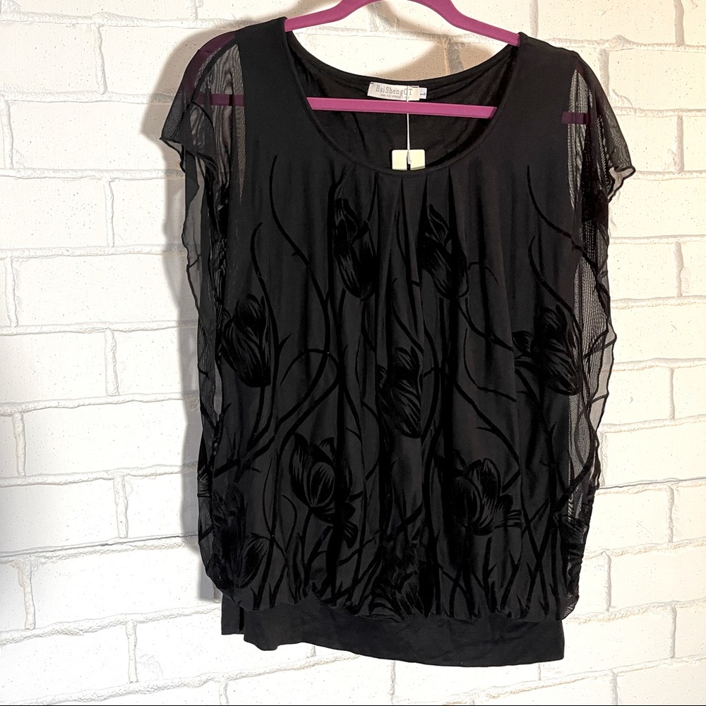 Bai Sheng gt black blouse size large